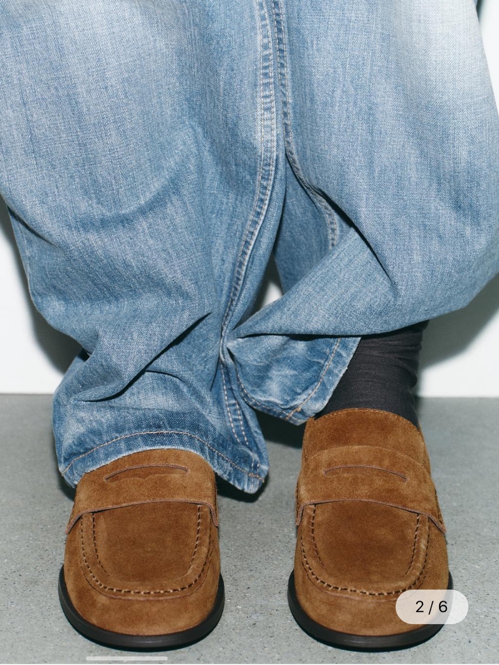 Woman Brown Suede Penny Loafers - Classic Casual